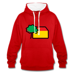 Unisex Kontrastfarbe Hoodie - AWDis Just Hoods - Rot/Weiß