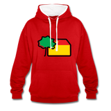 Unisex Kontrastfarbe Hoodie - AWDis Just Hoods - Rot/Weiß