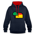 Unisex Kontrastfarbe Hoodie - AWDis Just Hoods - Navy/Rot