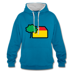 Unisex Kontrastfarbe Hoodie - AWDis Just Hoods - Pfauenblau/Grau meliert