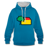 Unisex Kontrastfarbe Hoodie - AWDis Just Hoods - Pfauenblau/Grau meliert