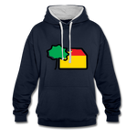 Unisex Kontrastfarbe Hoodie - AWDis Just Hoods - Navy/Grau meliert