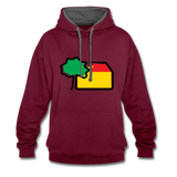 Unisex Kontrastfarbe Hoodie - AWDis Just Hoods - Weinrot/Anthrazit