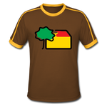 Männer Retro T-Shirt - Chocolate/Sun