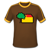 Männer Retro T-Shirt - Chocolate/Sun