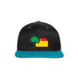 Kontrast Snapback Cappy - Schwarz/Türkis