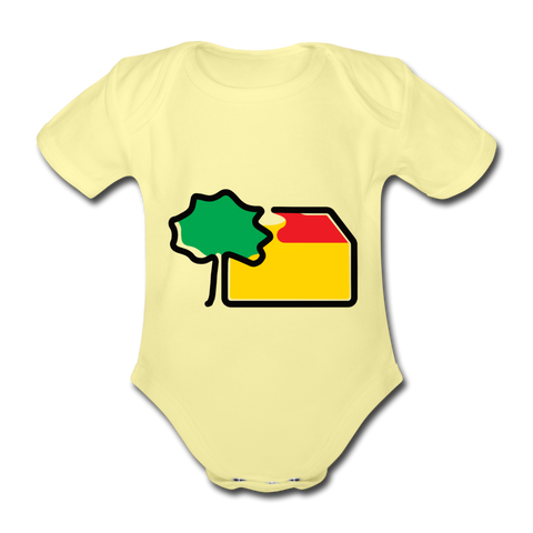 Baby Bio Kurzarm-Body - AKB-Logo - Hellgelb