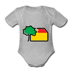 Baby Bio Kurzarm-Body - AKB-Logo - Grau meliert