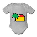 Baby Bio Kurzarm-Body - AKB-Logo - Grau meliert