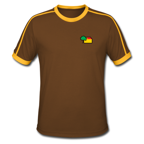 Männer Retro T-Shirt - AKB-Logo - Chocolate/Sun