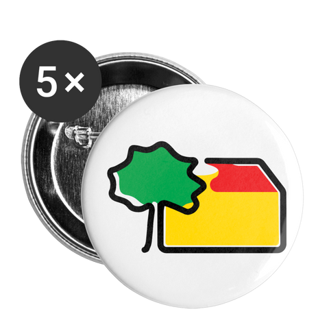 Buttons klein 25 mm (5 Stk.) - AKB-Logo - Weiß