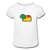 Mädchen T-Shirt mit Rüschen - AKB-Logo - Weiß