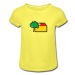 Mädchen T-Shirt mit Rüschen - AKB-Logo - Gelb