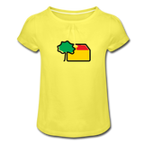 Mädchen T-Shirt mit Rüschen - AKB-Logo - Gelb