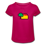 Mädchen T-Shirt mit Rüschen - AKB-Logo - Fuchsia