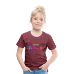 Kinder Premium T-Shirt - Meine Schule - girl - Bordeauxrot meliert