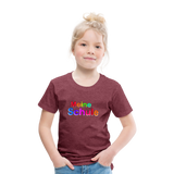 Kinder Premium T-Shirt - Meine Schule - girl - Bordeauxrot meliert