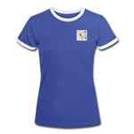 Frauen Kontrast-T-Shirt - ADR-Logo - Blau/Weiß