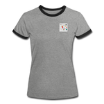 Frauen Kontrast-T-Shirt - ADR-Logo - Grau meliert/Schwarz