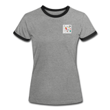 Frauen Kontrast-T-Shirt - ADR-Logo - Grau meliert/Schwarz