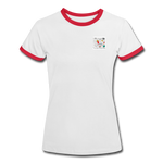 Frauen Kontrast-T-Shirt - ADR-Logo - Weiß/Rot