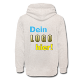 Unisex Schalkragen Hoodie - Beispiel-Logo - Beige meliert