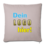 Sofa-Kissen 45x45 cm - Beispiel-Logo - helles Taupe