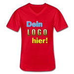 Männer V-Ausschnitt T-Shirt von Gildan - Beispiel-Logo - Rot