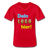 Männer V-Ausschnitt T-Shirt von Gildan - Beispiel-Logo - Rot