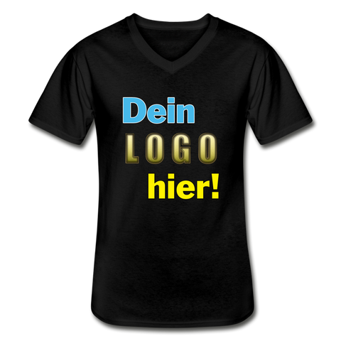 Männer V-Ausschnitt T-Shirt von Gildan - Beispiel-Logo - Schwarz