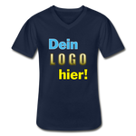 Männer V-Ausschnitt T-Shirt von Gildan - Beispiel-Logo - Navy