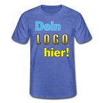 Männer T-Shirt von Fruit of the Loom - Beispiel-Logo - Blau meliert