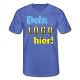 Männer T-Shirt von Fruit of the Loom - Beispiel-Logo - Blau meliert