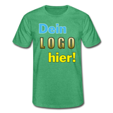 Männer T-Shirt von Fruit of the Loom - Beispiel-Logo - Grün meliert