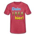 Männer T-Shirt von Fruit of the Loom - Beispiel-Logo - Rot meliert