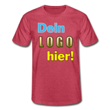 Männer T-Shirt von Fruit of the Loom - Beispiel-Logo - Rot meliert