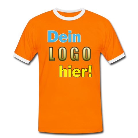 Männer Ring Shirt - Beispiel-Logo - Orange/Weiß