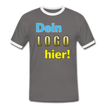 Männer Ring Shirt - Beispiel-Logo - Dunkelgrau/Weiß