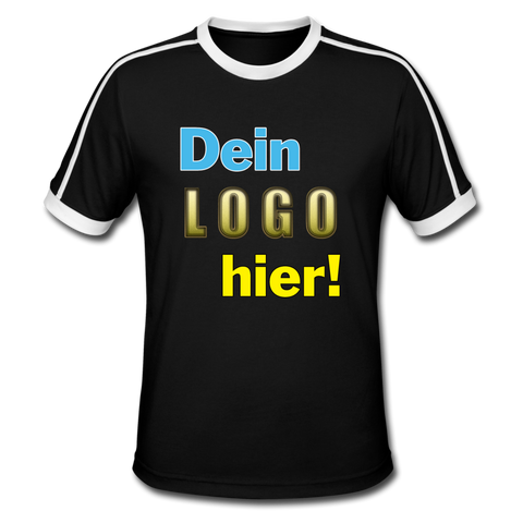 Männer Retro T-Shirt - Beispiel-Logo - Schwarz/Weiß