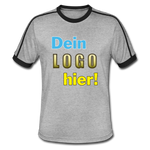 Männer Retro T-Shirt - Beispiel-Logo - Grau meliert/Schwarz