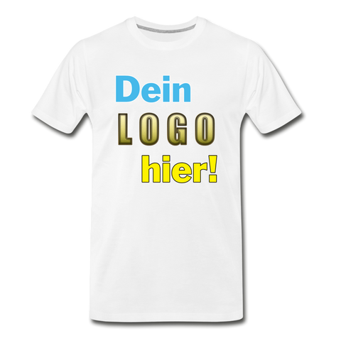 Männer Premium Bio T-Shirt - Beispiel-Logo - Weiß