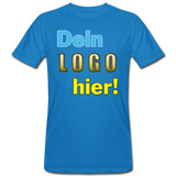 Männer Bio T-Shirt von Continental Clothing - Beispiel-Logo - Pfauenblau