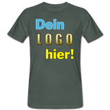Männer Bio T-Shirt von Continental Clothing - Beispiel-Logo - Dunkelgrau