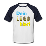 Männer Baseball T-Shirt von Fruit of the Loom - Beispiel-Logo - Weiß/Navy