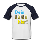 Männer Baseball T-Shirt von Fruit of the Loom - Beispiel-Logo - Weiß/Navy