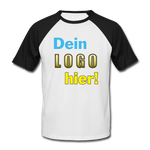 Männer Baseball T-Shirt von Fruit of the Loom - Beispiel-Logo - Weiß/Schwarz