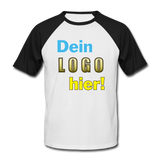 Männer Baseball T-Shirt von Fruit of the Loom - Beispiel-Logo - Weiß/Schwarz