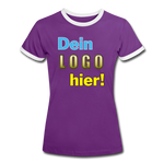 Frauen Ring T-Shirt - Beispiel-Logo - Lila/Weiß