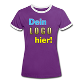 Frauen Ring T-Shirt - Beispiel-Logo - Lila/Weiß