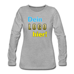 Frauen Premium Langarm Shirt - Beispiel-Logo - Grau meliert